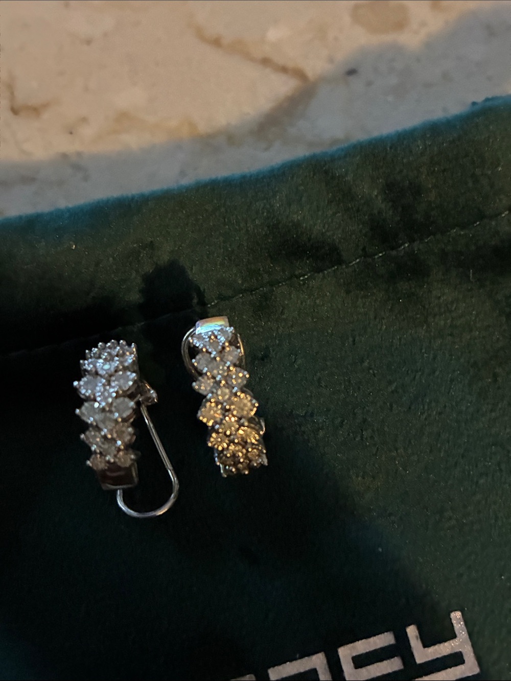Effy Silver Multi-Cluster Lab Diamond Hoop Earrings